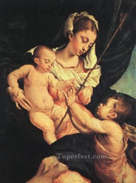 La Virgen y el Niño con San Juan Bautista Jacopo Bassano Pinturas al óleo